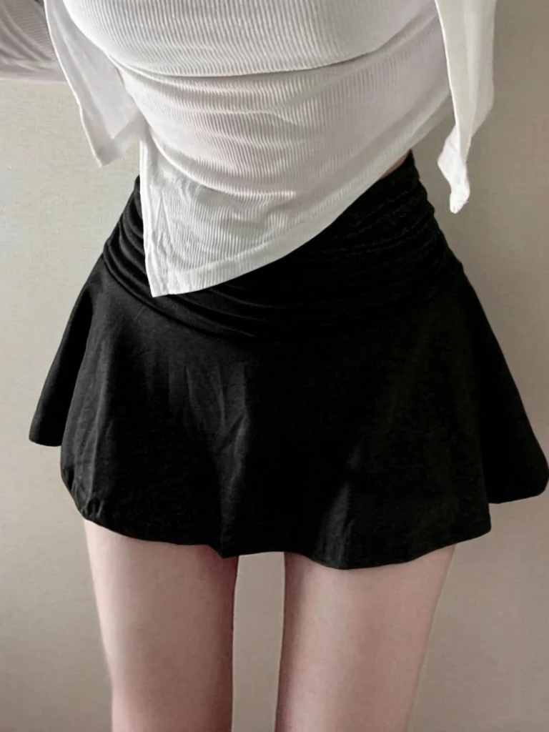 

Сексуальная короткая юбка А-силуэта с высокой талией, плиссированная, из хлопка, удобная, из мягкой ткани, женская модная юбка на весну, лето, осень, с высокой талией