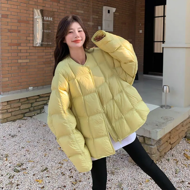 Women's Models Fall Winter Tops Coat Down Jacket Short Warm Retro Simple Comfortable Loose Leisure Fashion Advanced Soft Niche