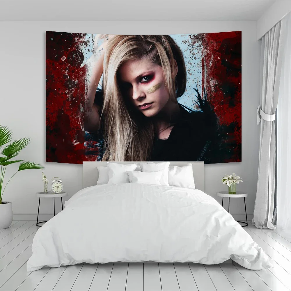 

Canadian Singer Avril Lavigne Tapestry Flag Hippie Wall Hanging For Home Room Decor Aesthetic Carpet Porch Hanging Table Cloth