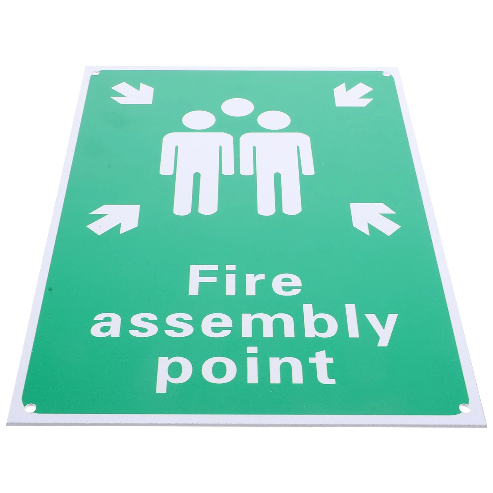 Outdoor Fire Assembly Point Sign Aluminum Safety Sign High Visibility Corrosion Resistant for Garden Playground Office Emergency