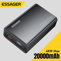 Essager 65W Power Bank 20000mAh PD Fast Charging Portable Battery Charger 3 Output Ports for iPhone 15 14 Pro Notebook Tablet