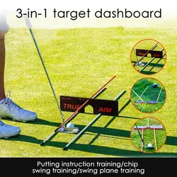 Golf Putting Trainer Target Dashboard con 8 poli di allineamento 3 In 1 Golf Swing/ Chip Practice Target Goal Swing Alignment miring