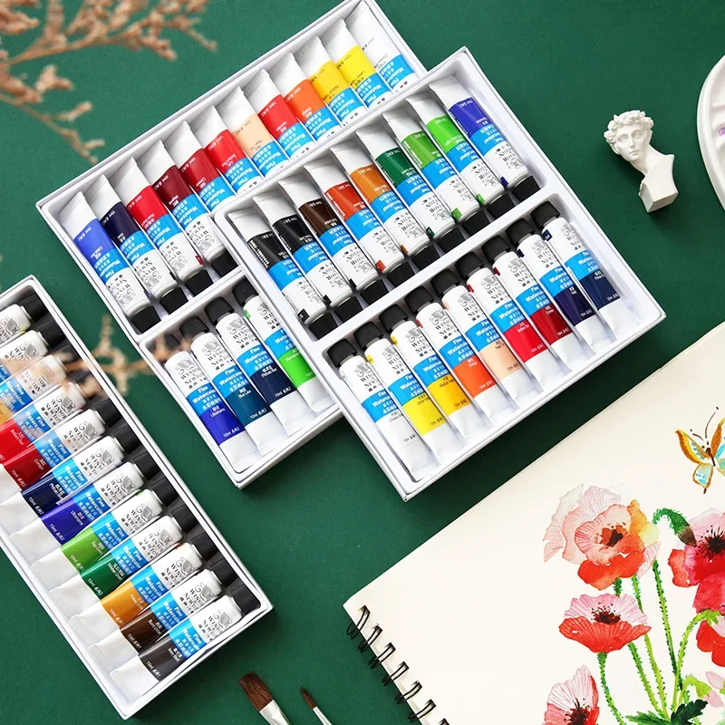 Winsor&Newton Fine zestaw akwareli 12/18/24/36 kolorów 10ml tubki akwarela dla początkujących pędzel do malowania materiały do rysowania — zdjęcie produktu 3