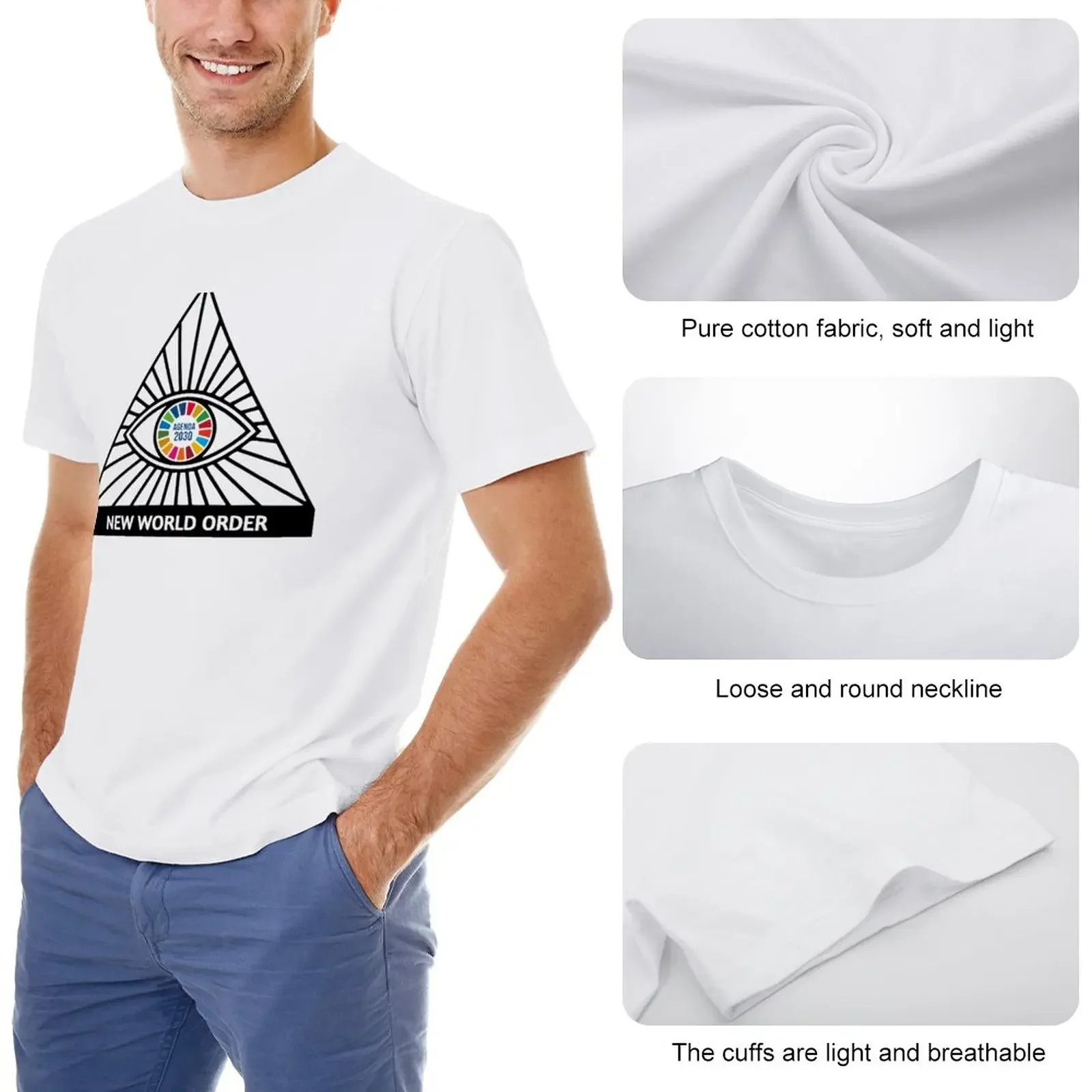 AGENDA 2030 NEW WORLD ORDER T-Shirt Short sleeve boys white t shirts sublime t shirt mens T-Shirts