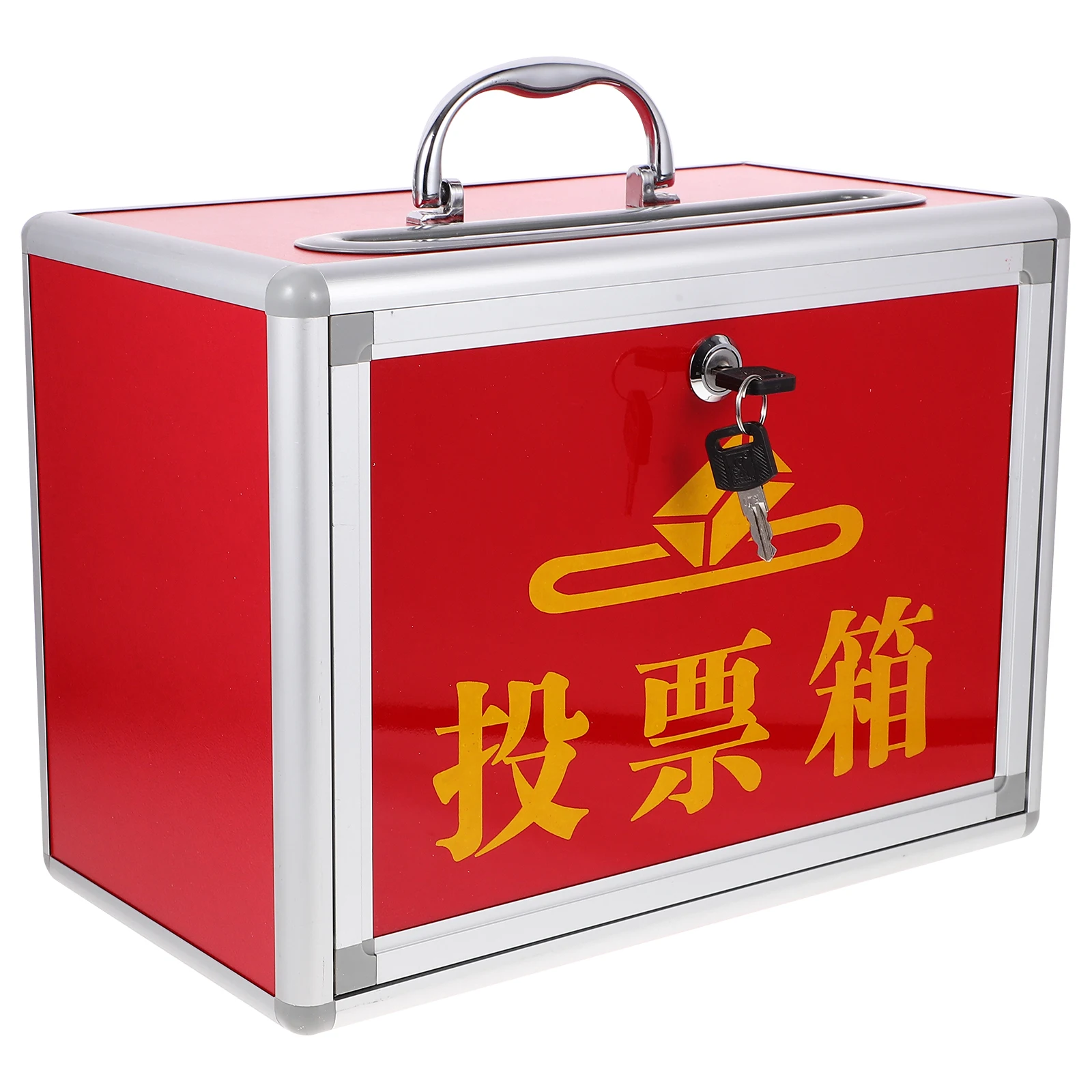 

Aluminum Edge Ballot Box 320x190x230mm Voting Storage Container Lockable Donation Acrylic Material Portable Ticket