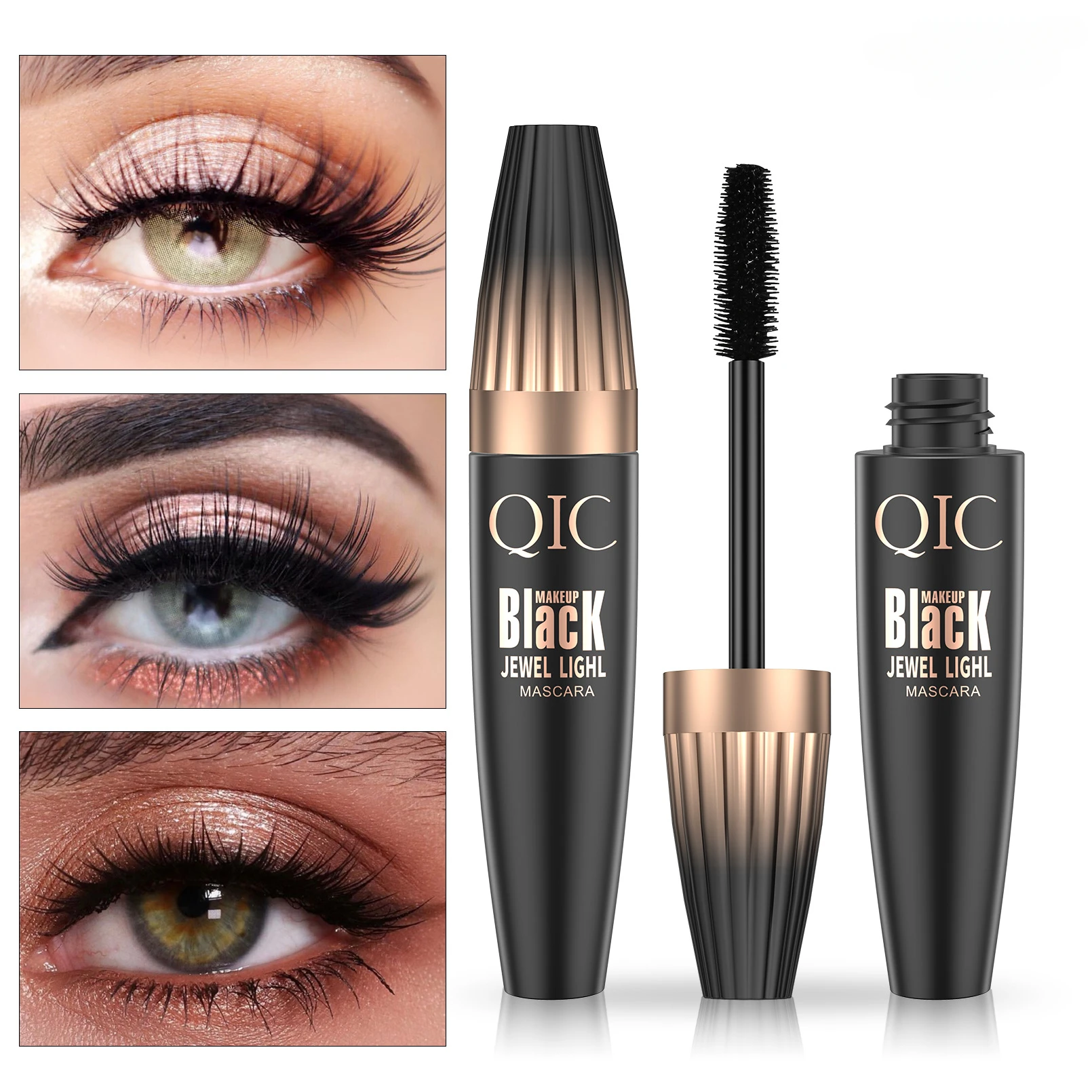 Incredibile ciglia Mascara nero 4D fibra di seta ciglia allungamento Mascara ciglia impermeabili ciglia nere Extension Mascara