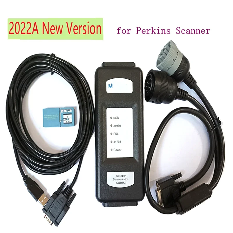 

Real Adapter ET4 Et3 USB Version for Perkins Diagnostic Tool Est 2022A Software Plus 9pin 14pin Cable for CAT Diagnosis