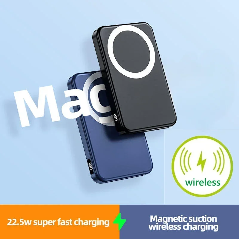 For IPhone 15 14 13 12 Pro Portable Magnetic Wireless 10000mAh Power Bank With Stand External Battery Charger