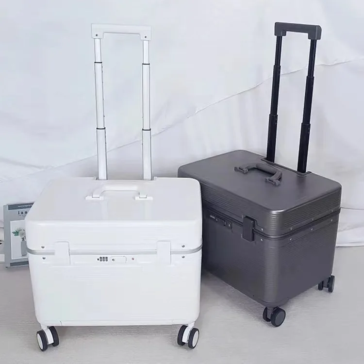 

Aluminum Frame Lage Suitcase Top Opening Horizontal Version Travel Box Men's Photoaphy Box with Four-Way Wheels