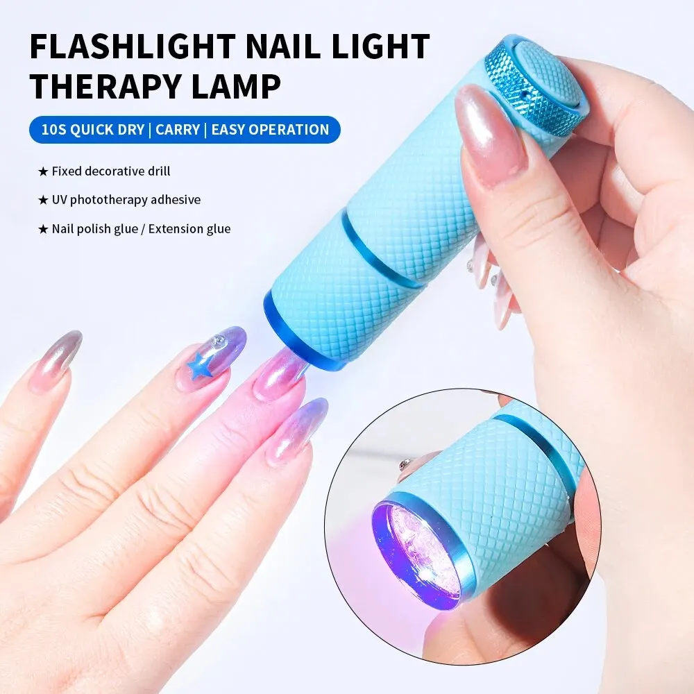 1Pcs Electric Torch LED Nail Dryer Lamp 4Color Pink/Blue/Yellow/Green Portable UV Gel Nail Lamp Fast Dry Gel Polish Manicure Led