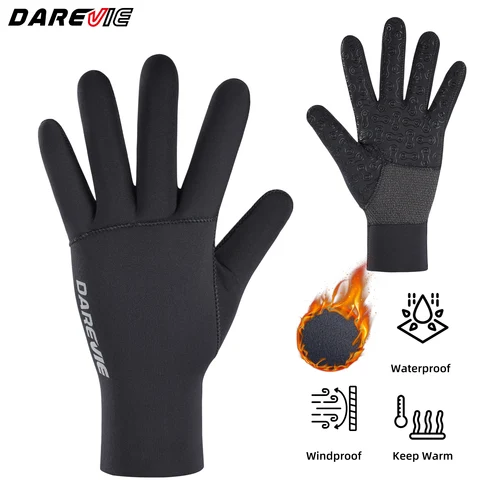 DAREVIE Guantes de invierno para ciclismo, resistentes al viento, impermeables, antideslizantes, térmicos, cómodos, a prueba de golpes, para deportes al aire libre de montaña y carretera