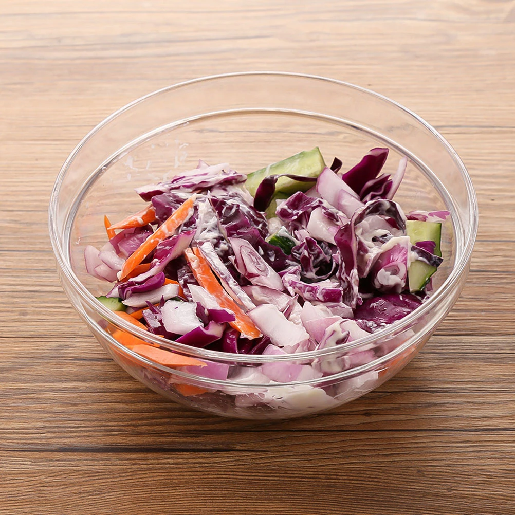 

Transparent Salad Bowl Reusable Kitchenware Decorative Serving Bowl Fruit Snack Bowl for Home Tableware