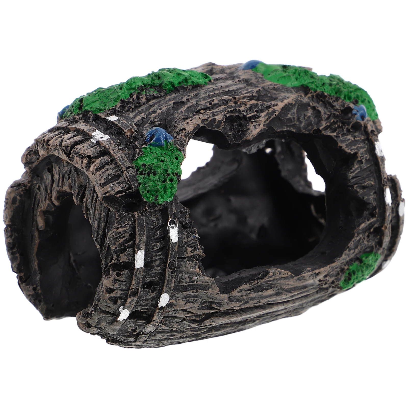 

1pc Fish Tank Decoration Black Resin Barrel Cave Betta Hideout Aquarium Accessories Reptile Shelter Aquatic Ornament