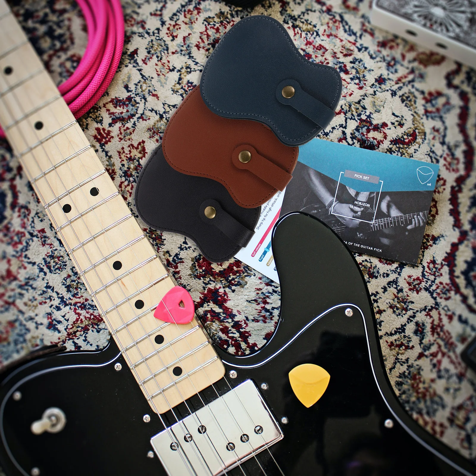 

3 Pcs Guitar Pick Storage Bag Picks Container Box Acoustic Case Holder Organizer Electric