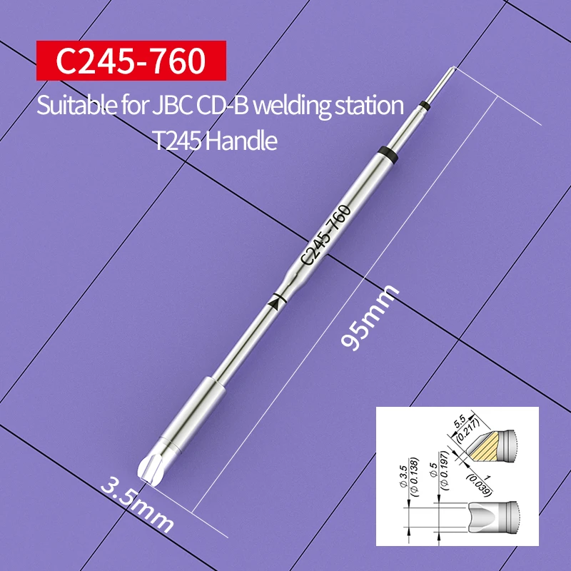 Imagem -05 - Ponta de Ferro de Solda C245 para Estação de Solda Jbc C245067 C245758 C245-760 C245-762 C245-785 C245-790 C245-931 Handle