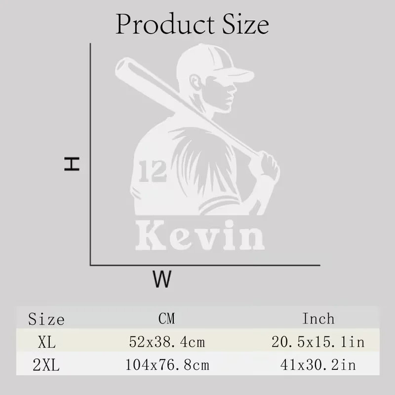 1pc Sturdy Baseball Player Personalized Text & Number Glass Stickers - Wall Decor for Baseball Enthusiasts Home Decoration Addit