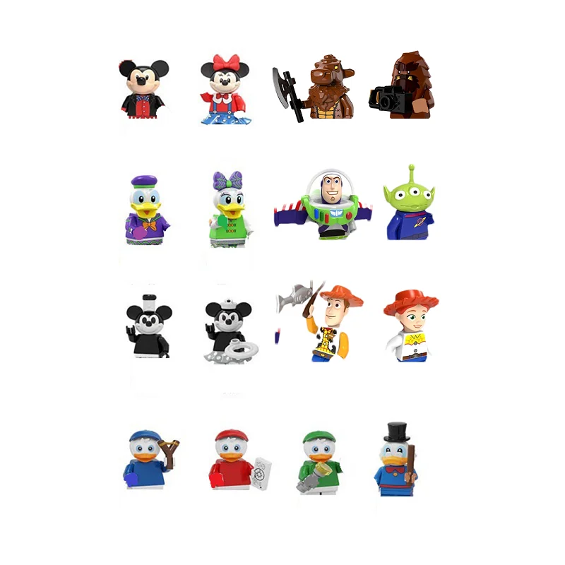 Мини-фигурки Disney из строительных блоков Дональд Дак, Микки Маус, Базз Лайтер, персонажи аниме, игрушки, детские подарки