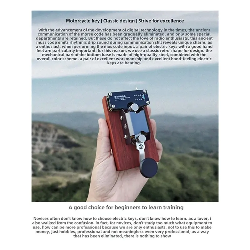 ABMF-CW مورس كود ممارسة مفتاح محاكاة الصوت ضوء الخافق راديو FM Telegram وظيفة نقل #4