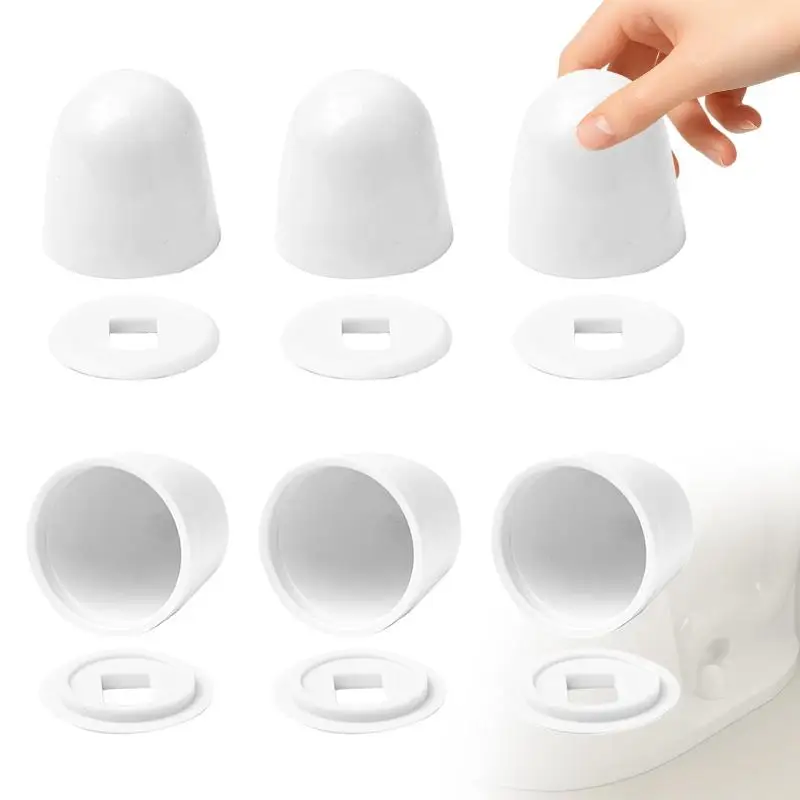 

6pcs Caps Toilet Bathroom For Accessories Installation Marks White Bolt Home Fixture Hides High Quality Durable Reliable