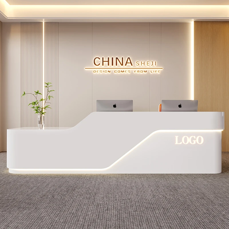 

Podium Modern Reception Desks Front Lecture Checkout Stand Shop Counter Hotels Modern Comptoir Caisse Boutique Shop Furniture