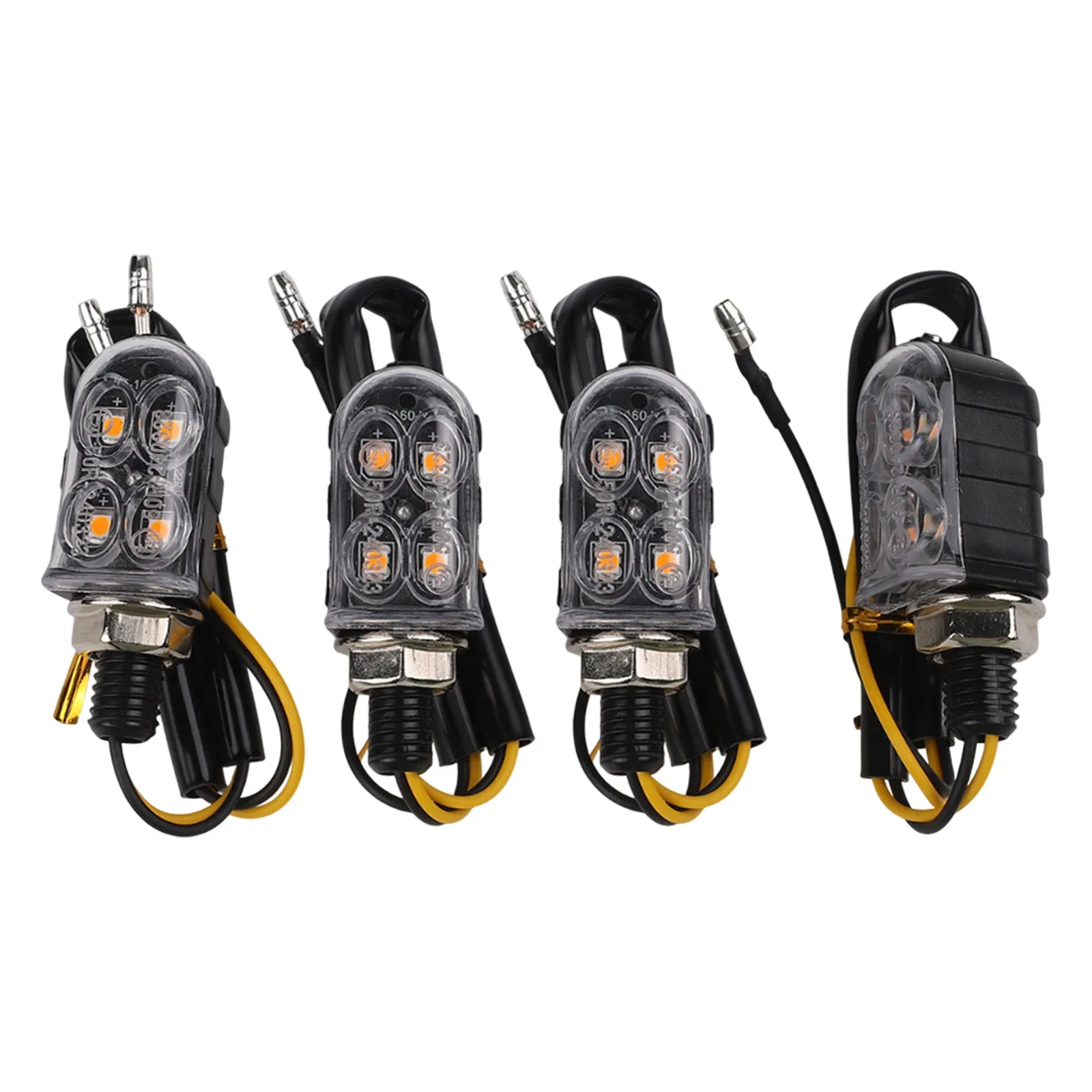 Motorcycle Safety Motorcycle Turn Signals Amber Tail Light Compact Design Easy Wiring Long-lasting Performance PC Lens