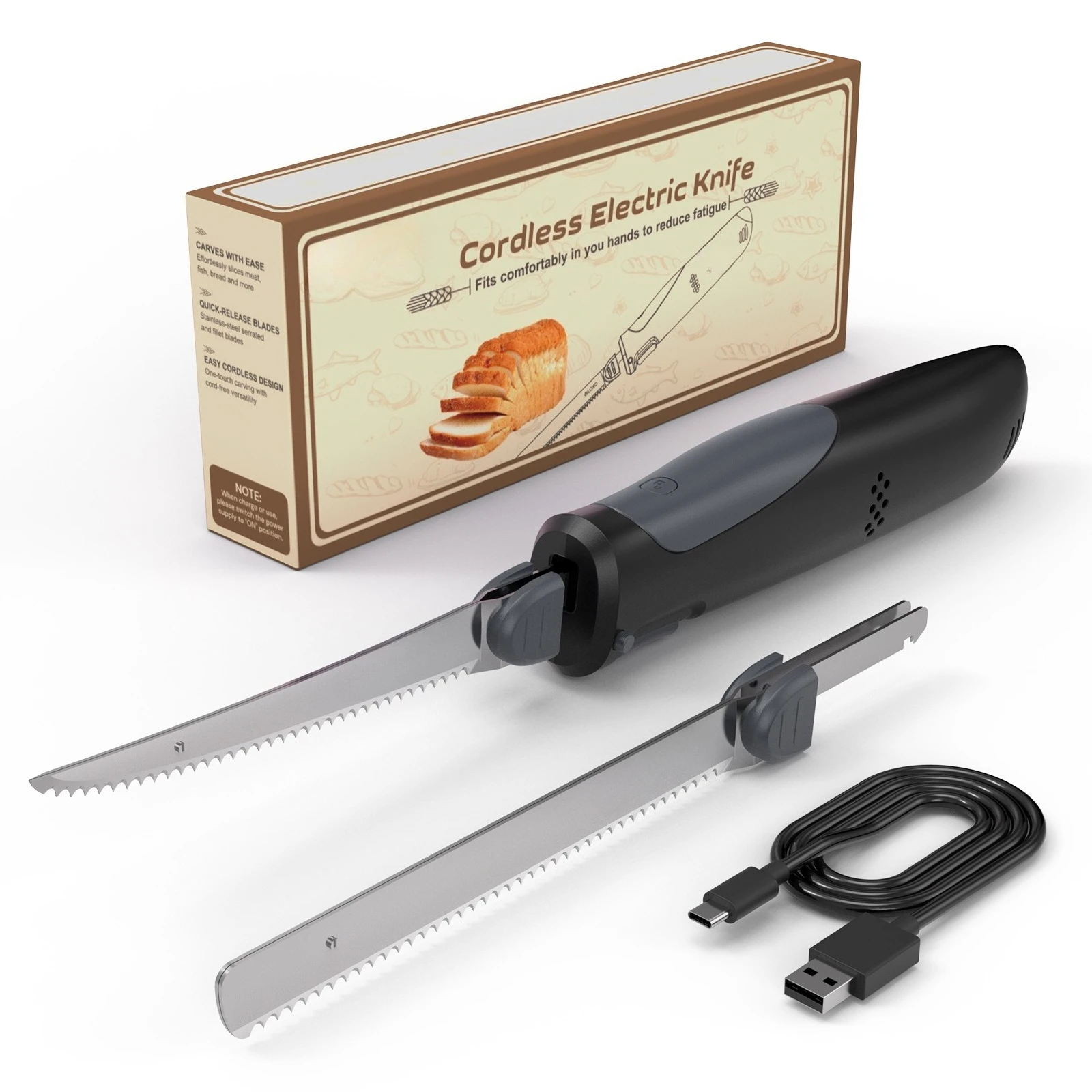 Dual-purpose electric slicing knife, rechargeable, outdoor electric for cutting bread