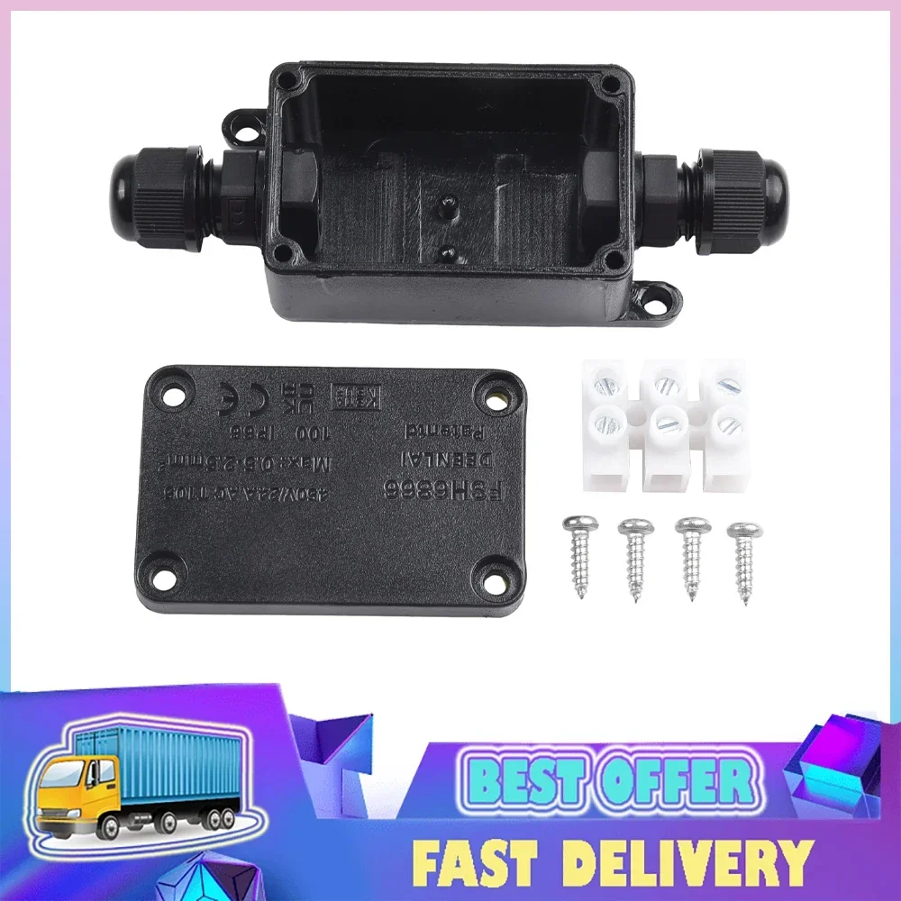 Waterproof Junction Box 2 Way Outdoor Waterproof IP66 Cable Connector External Electrical Junction Box