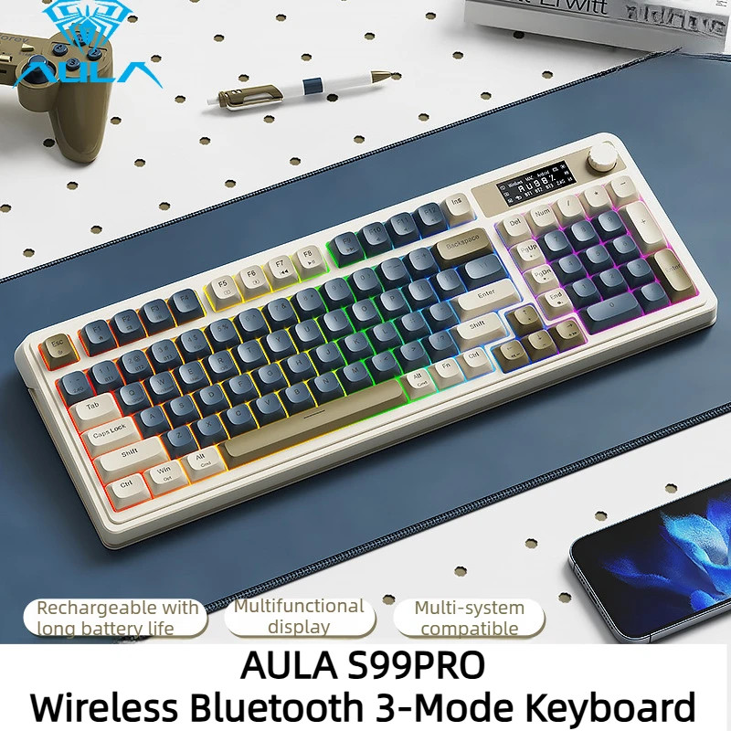 AULA S99PRO Wireless 3-Mode Keyboard Bluetooth 2.4G & Wired 