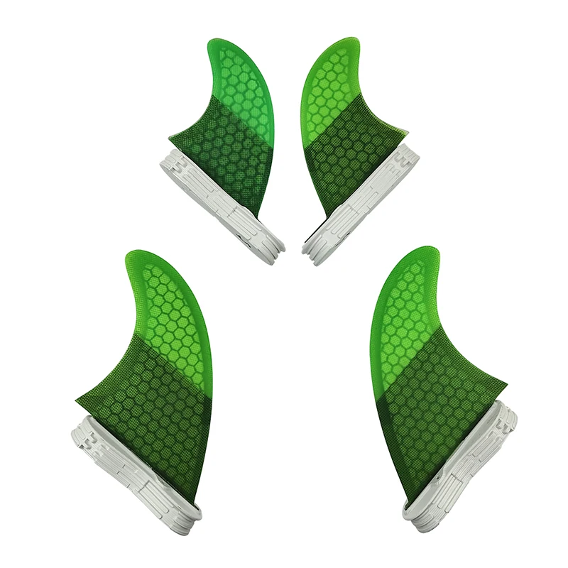 Sup Board Accessories Double Tabs 2 M+GL Green Color Quad Fin Set Surfboard Fins Honeycomb Fibreglass Surf Fin In Surfing