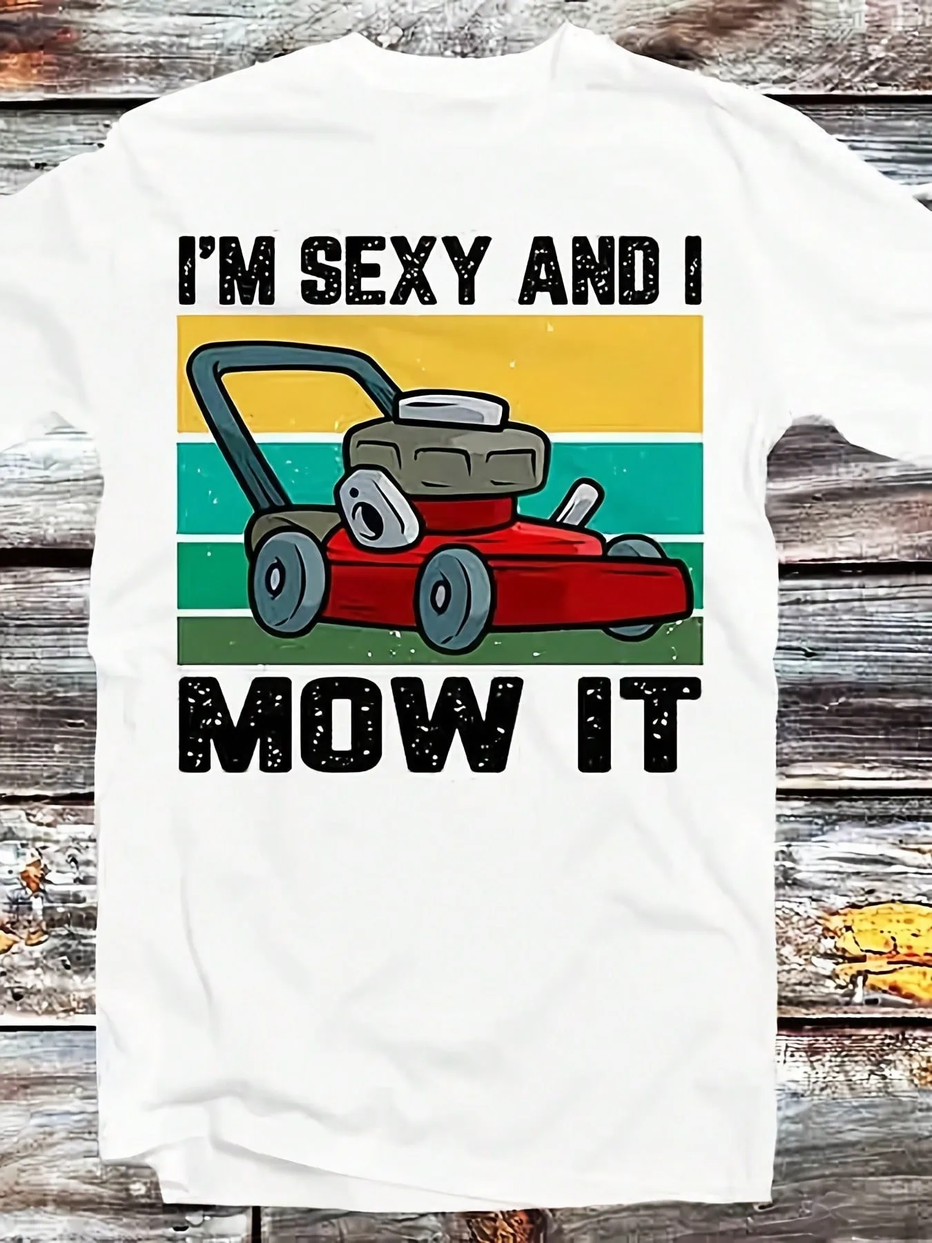 Lawn Mower Pattern Printed T-Shirt 100% Cotton O-Neck Short Sleeve Summer Casual Mens T-shirt Streetwear
