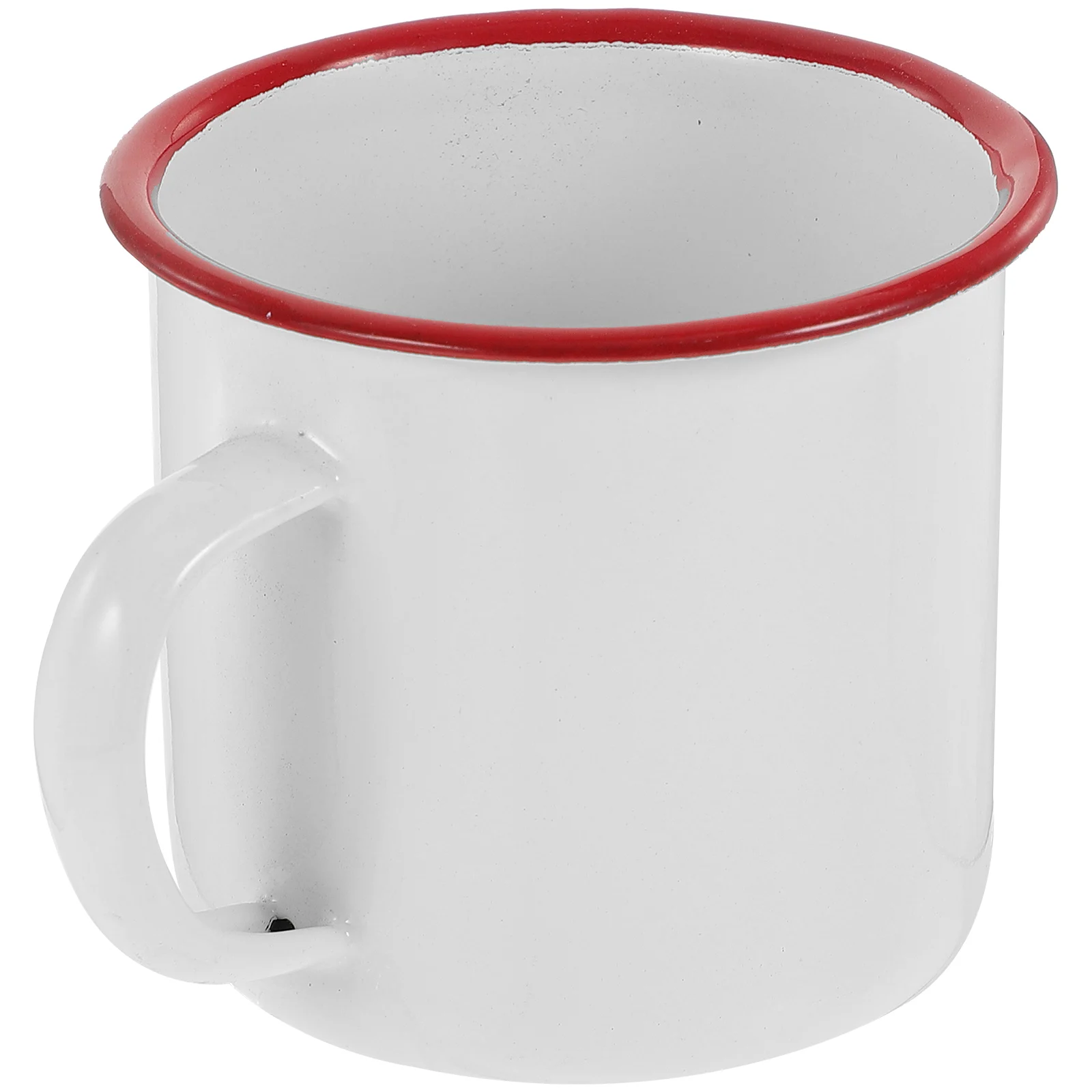 

Enamel Mug White Colored Rim Thickened Mouth Heat Resistant Coffee Tea Juice Cup Kitchen Barware Home Office Travel Drinkware