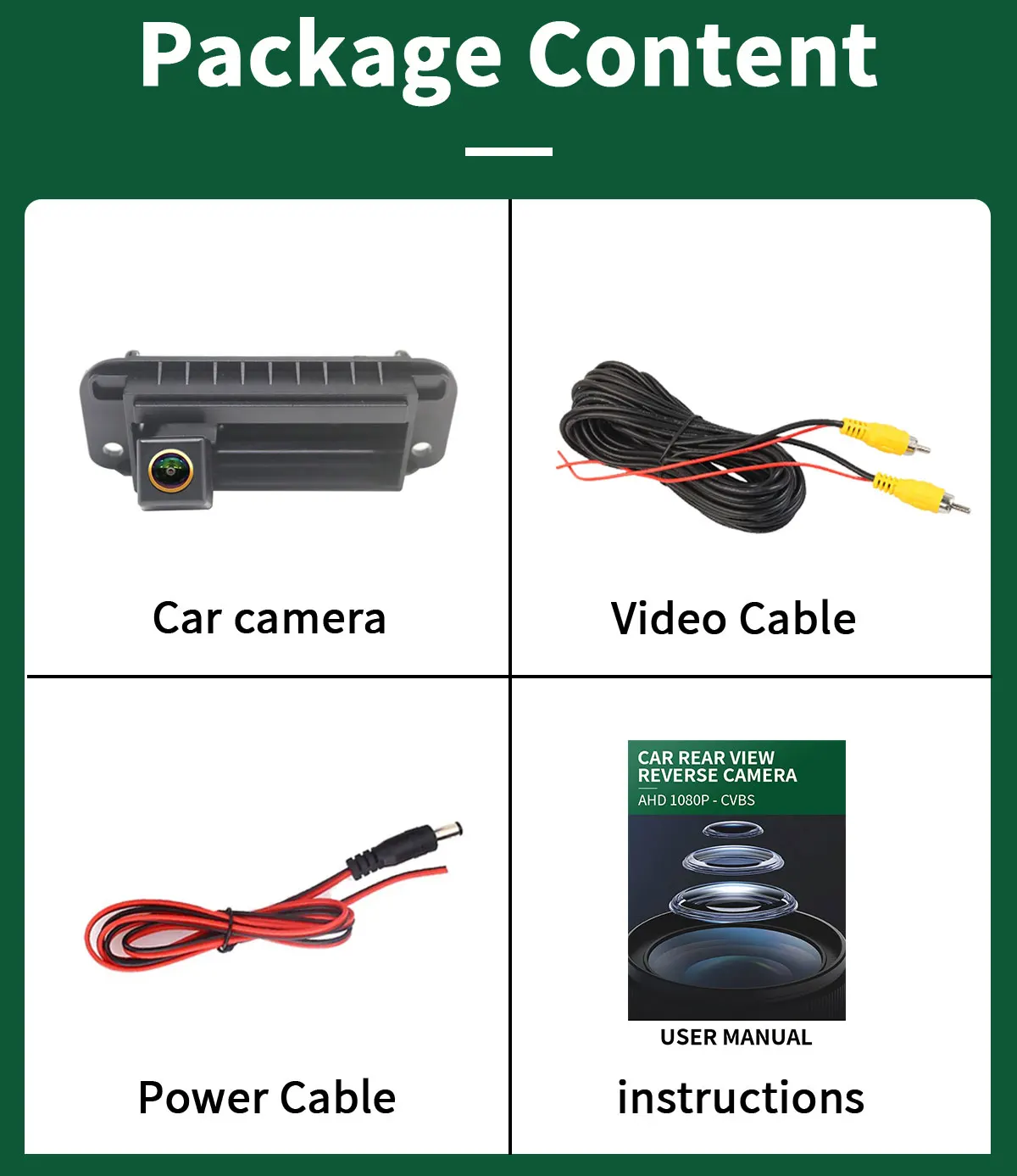 AHD1080P Auto-Rückfahrkamera für Mercedes Benz C-Klasse C180 C200 C260 MB W204 S204 W212 Wasserdichte Backup-Kamera – Detail 11