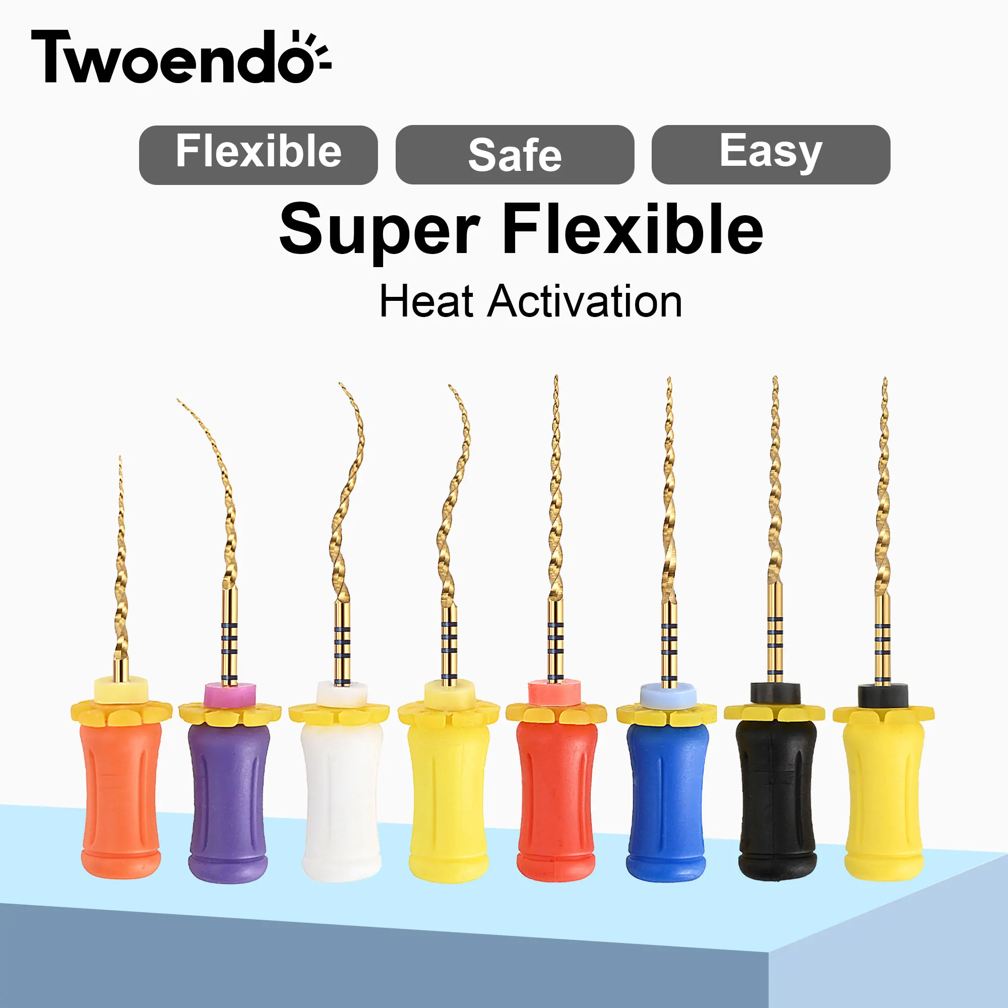 Twoendo Dental Golden Hand Use Files Root Canal Heat Activated Endodontic Files Nickel Titainium Instrument Dentistry Tools
