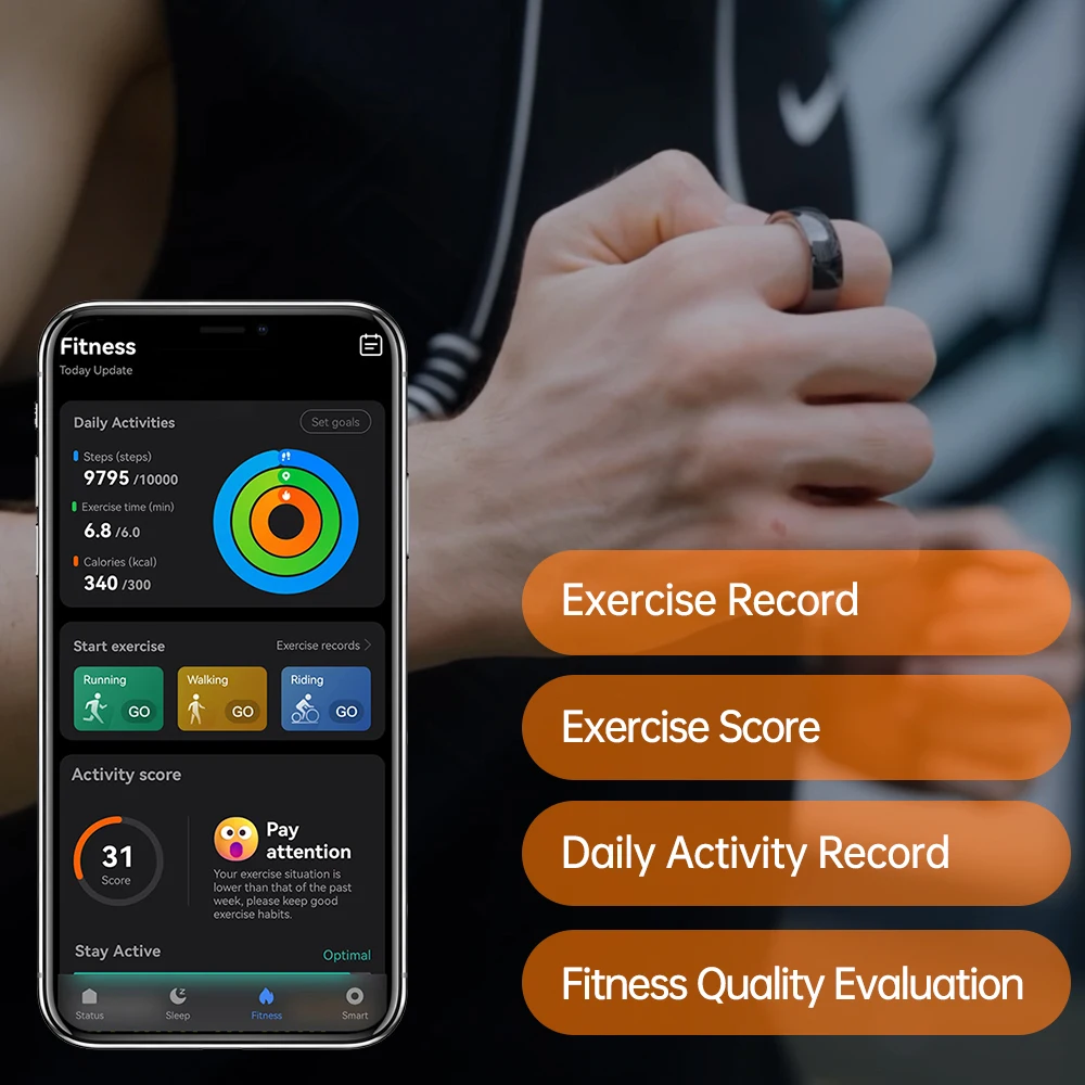 Oem Custom Vrouwen Gezondheid Fitness Tracking Apparaat Populaire Hoge Hrv Nauwkeurigheid Hartslag Slaap Tracker Slimme Ring