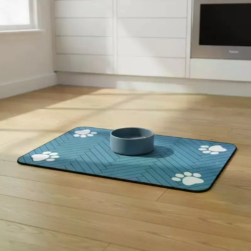 Pet Placemat Diatomaceous Mud Absorbent Pad Waterproof Anti Slip Food And Water Bowl Mat For Dog Cat Dining Area