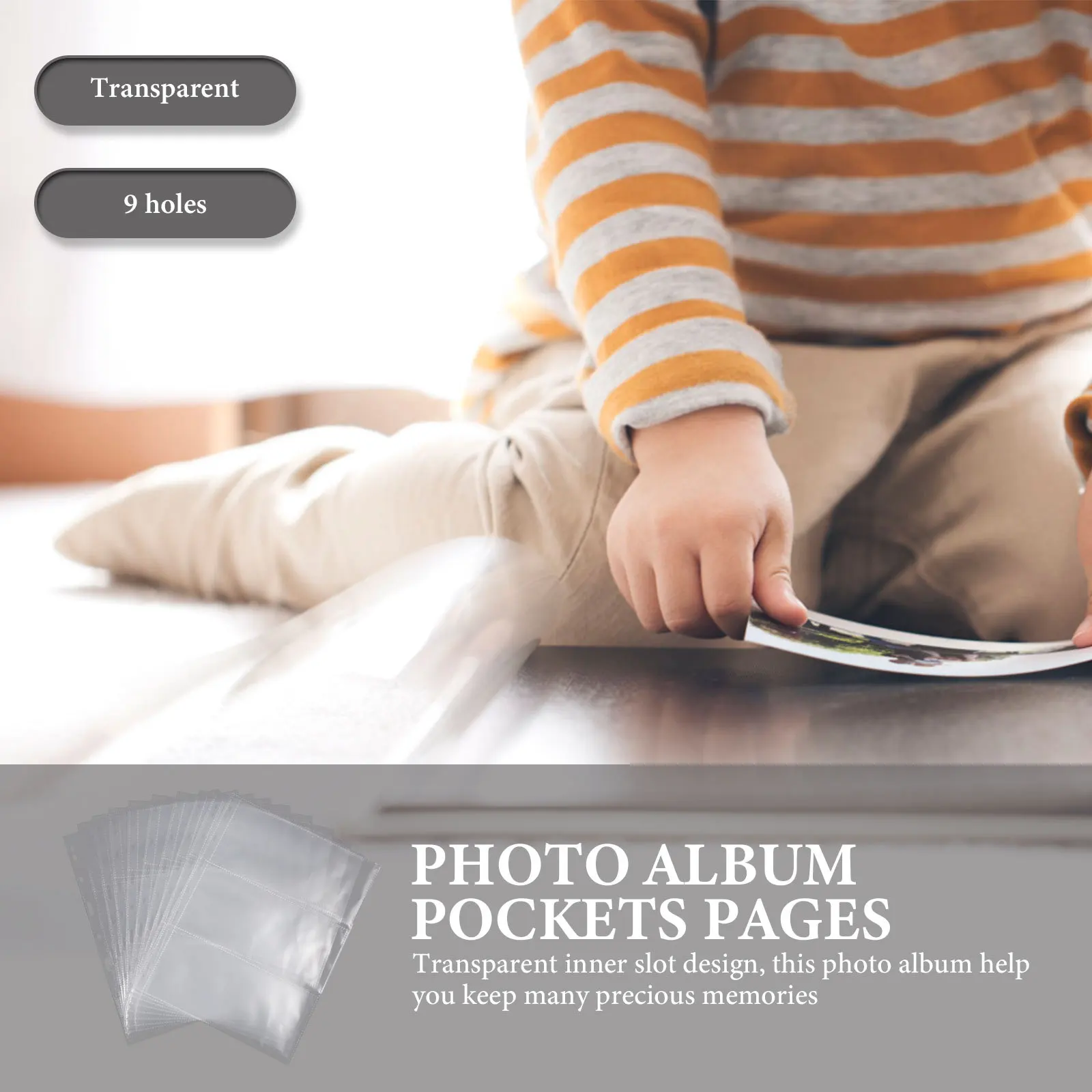 10Pcs Paper Album Pages Loose Leaf Multi-Functional Tickets Card Storage Photo Sleeves Keeper