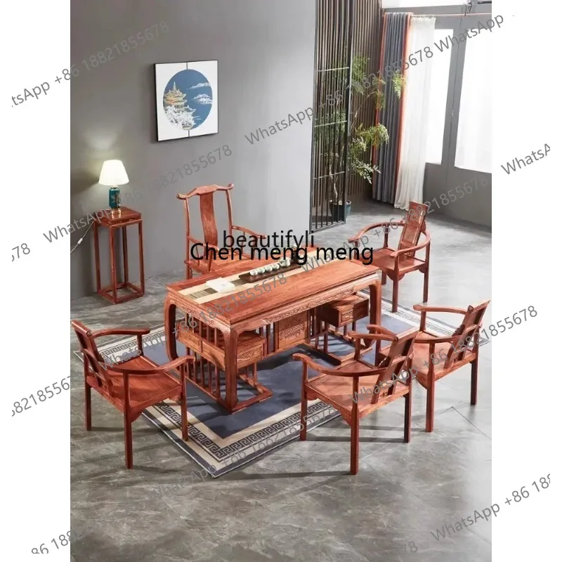 

Rosewood Crown Tea Table Pterocarpus Erinaceus Poir. Rosewood Table-Chair Set Chinese Solid Wood Tea Table Tea Table