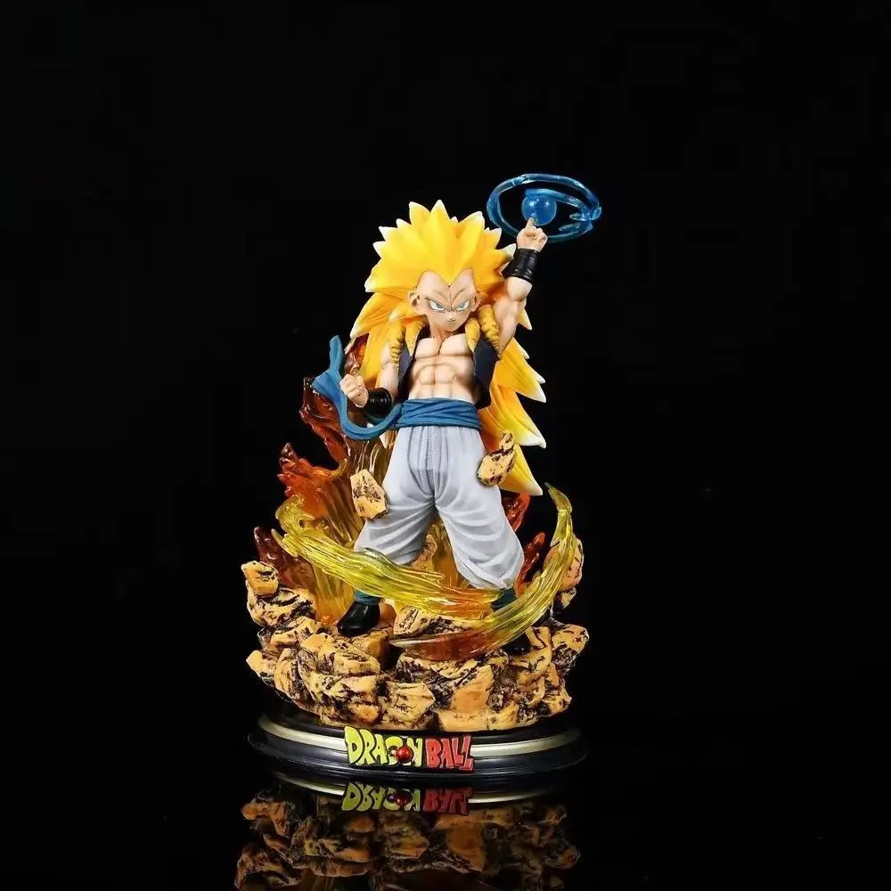 

22cm Anime Dragon Ball Z Super Saiyan Gotenks Statue model.Pvc GK handmade model Toys Collectible Decoration Desktop Gifts