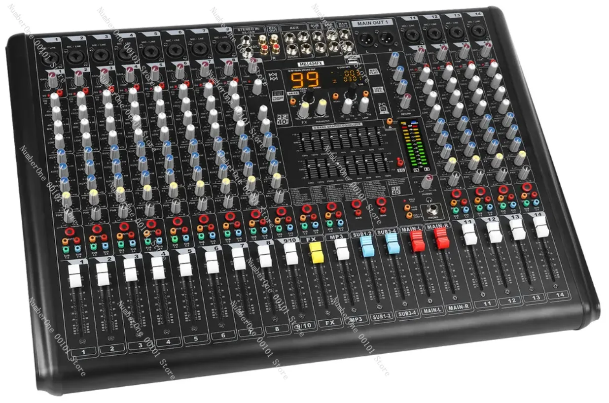 Professional 14-channel mixer with reverb, Bluetooth playback, control effects, equalizer mixer MB1404FX