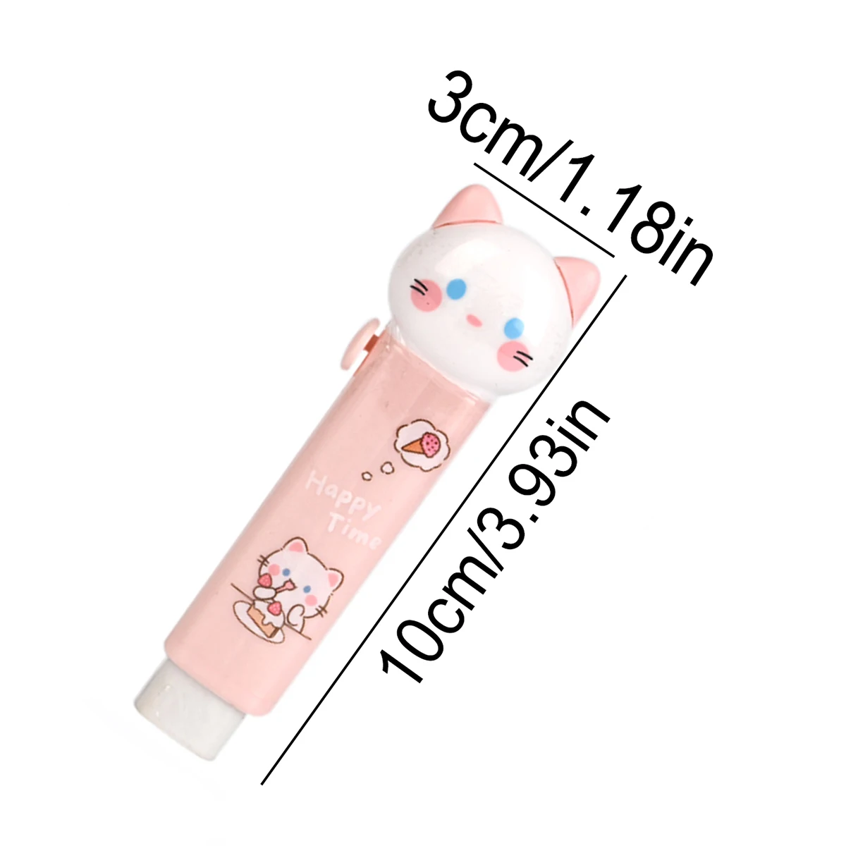 1pc Cartoon Cat Sliding Eraser, Mini Kitty Push-Pull Rubber Erasers for Pencil Cleaning School Student Stationery