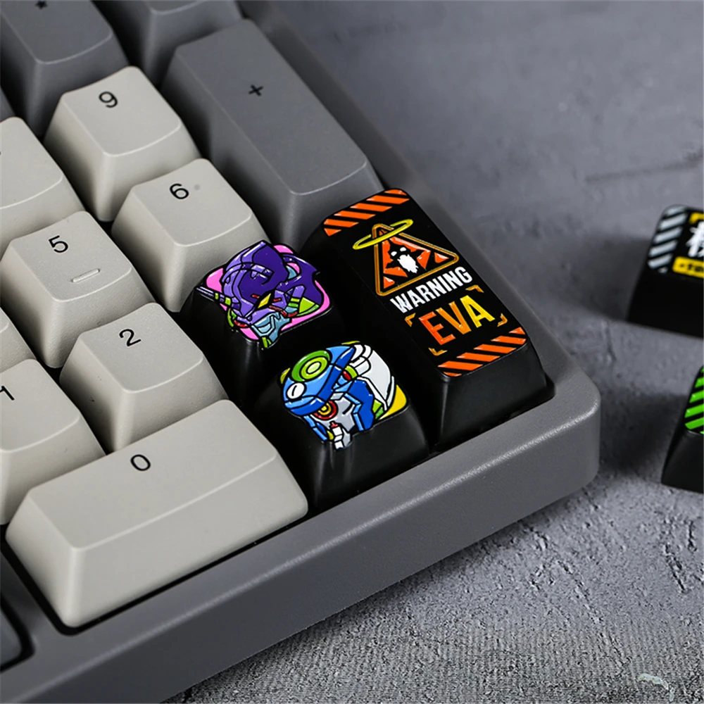 Keycap Anime i gra motyw z serii EVA stop aluminium metalowa osobowość Keycap dla klawiatury mechaniczne Cherry MX axis R4 wysokość