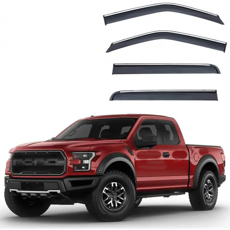 Window Visor Side Window Deflector Weather Shields For Ford F150 F-150 Raptor 2008 2009 2010 2011 2012 2013 2014 2015 2016 -2023