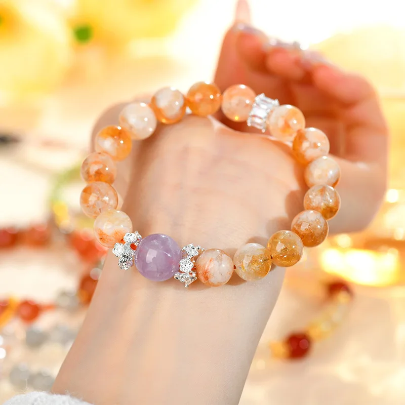 

Натуральный желтый аметист-пагода, модный женский браслет, ювелирные изделия