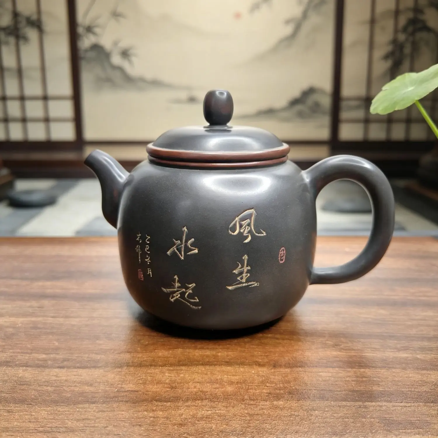 Guangxi Qinzhou Nixing pottery teapot handmade raw ore purple pottery engraved single pot household tea set