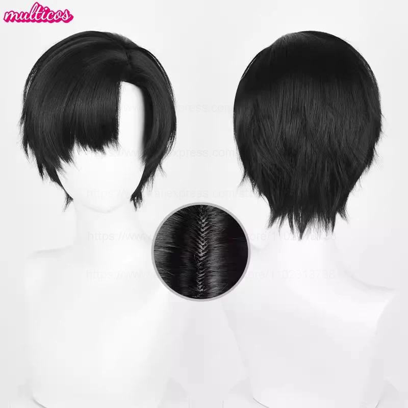 Zayne Wig Game Love And Deepspace Cosplay Short Black Heat Resistant Synthetic Hair Halloween Party Role Play Anime Wigs +WigCap image 3