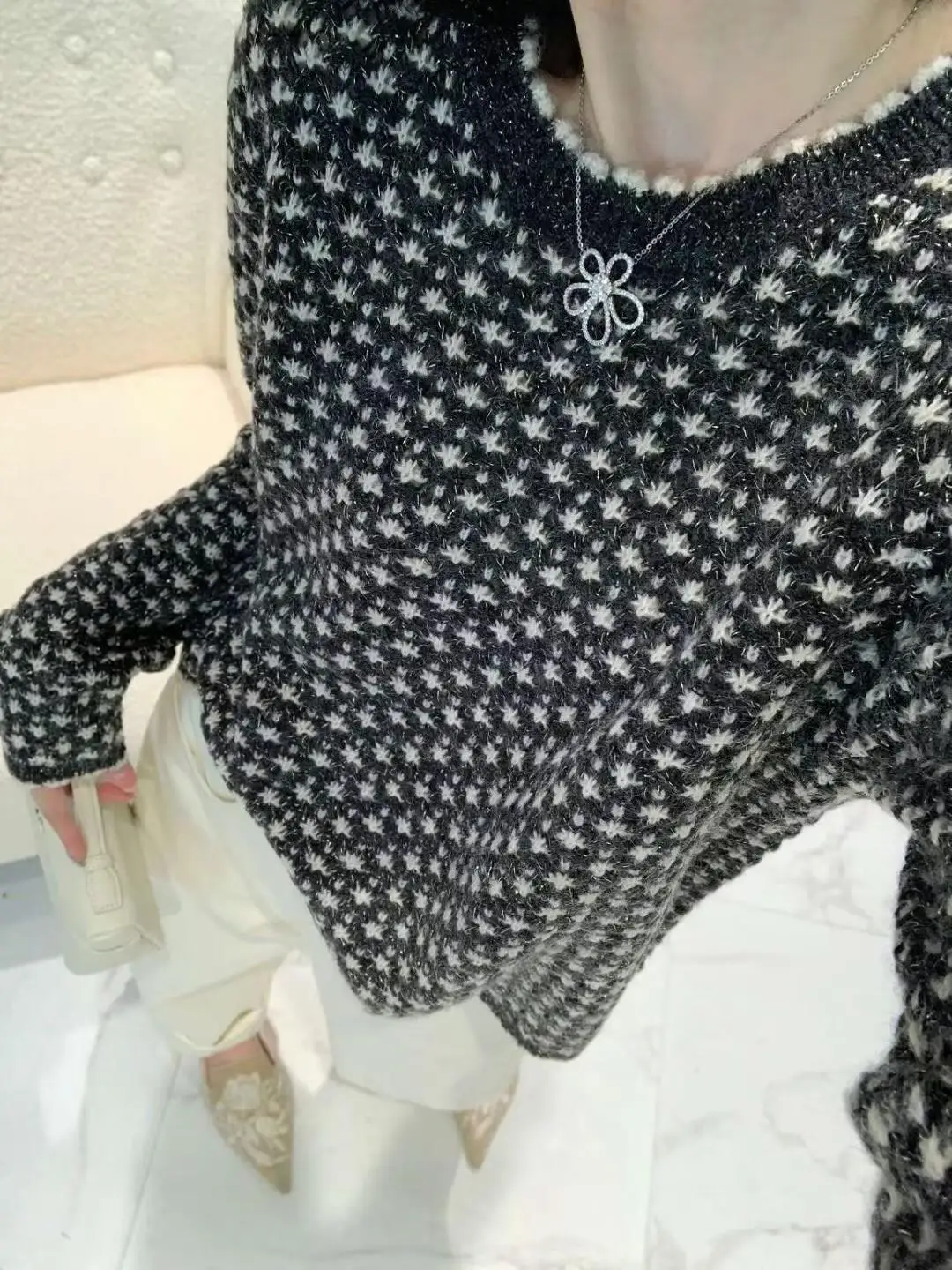 

Мягкая уютная женская трикотажная одежда Long Sve round Ne, модная верхняя одежда на осень-зиму, свободный цвет