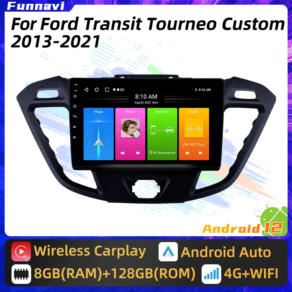 Carplay Stereo for Ford Transit Tourneo Custom 2013 - 2021 Car Radio 2 Din Android Multimedia Player Screen Head Unit Navigation