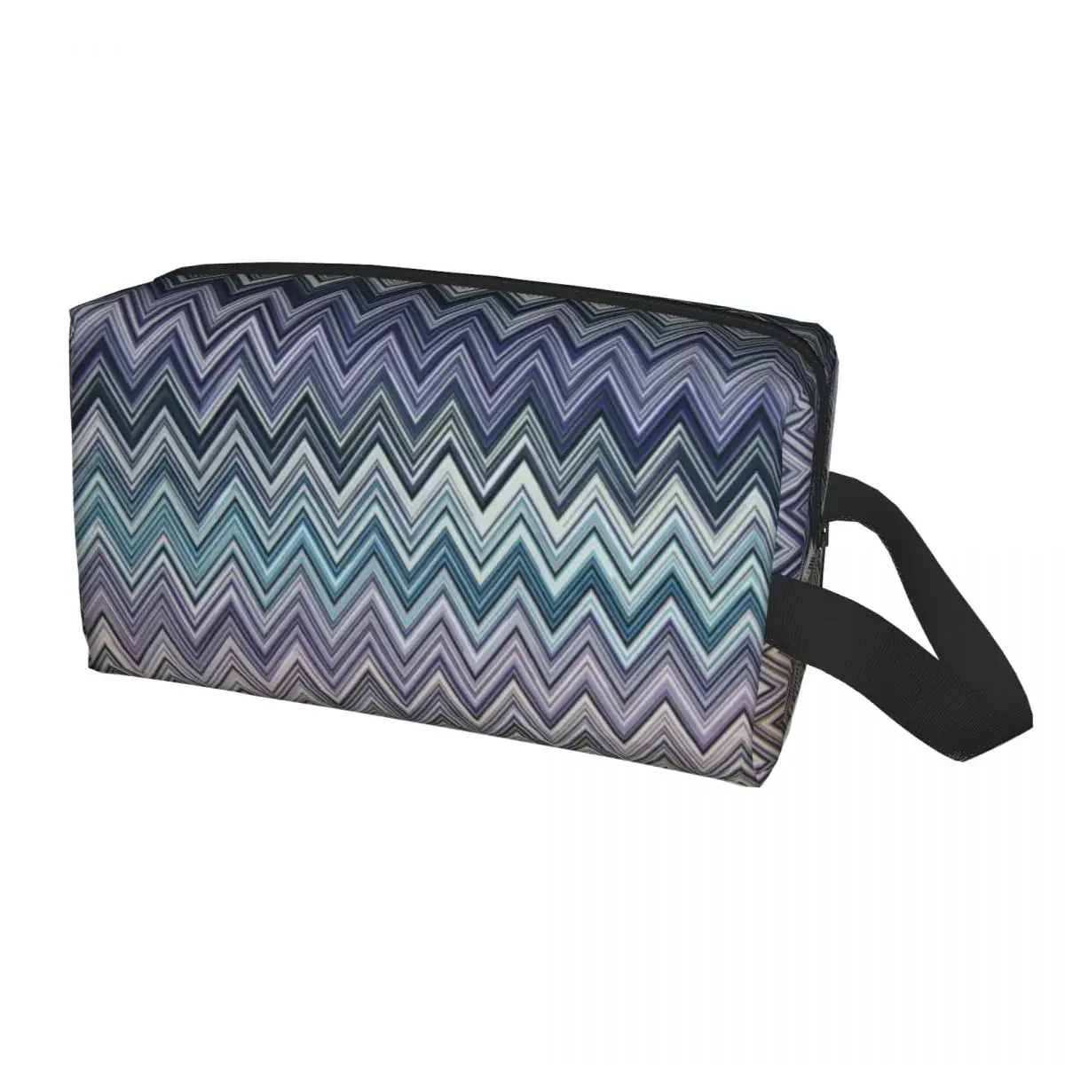 

Home Zig Zag Bohemian Makeup Bag for Women Travel Cosmetic Organizer Fashion Zigzag Boho Pastel Storage Toiletry Bags