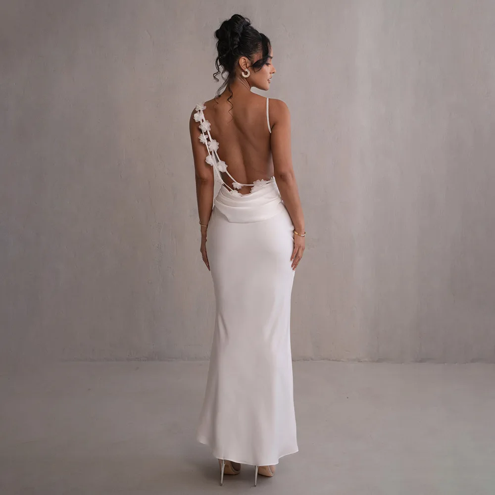 المشاهير عارية الذراعين مخرمة فستان مثير الخصر النحيف عارية الذراعين أنيقة حزب مطوي ذيل السمكة اللباس الخامس الرقبة المنخفضة قطع اللباس