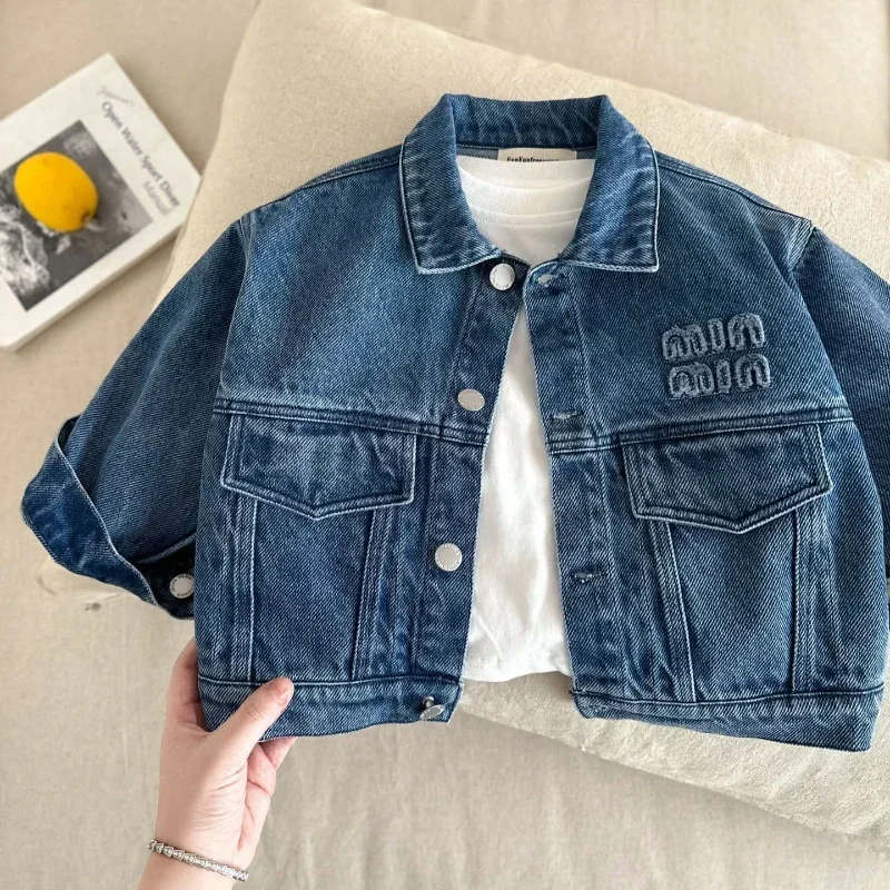 Children Clothing Denim Jacket Casual Solid Baby Girl Top Girls Coat Boys Clothes Toddler Jacket Boy Kids Jackets for Girls 2024